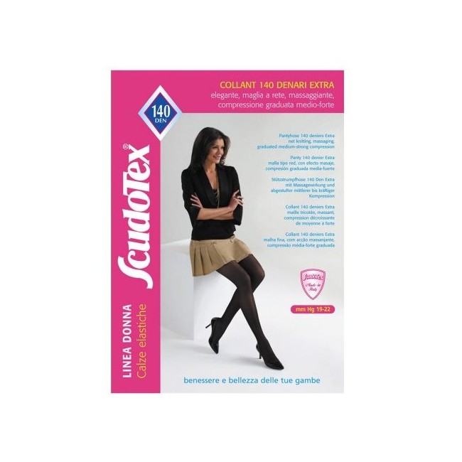 Collant a compressione graduata Scudotex 140 denari Extra Skin taglia 5 per benessere delle gambe