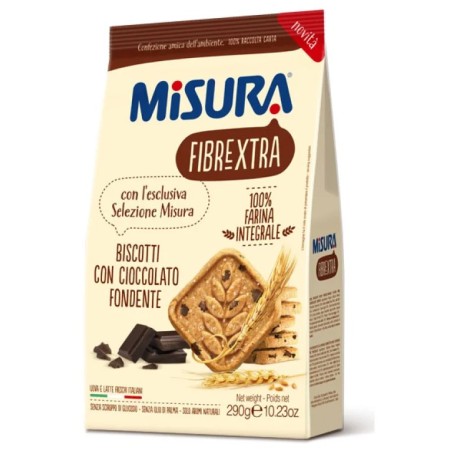 Colussi Misura Frollini Fibre Extra con Gocce di Cioccolato 290g - Ricchi di Fibre Colussi Misura Frollini Fibre Extra con Gocce di Cioccolato 290g - Ricchi di Fibre
