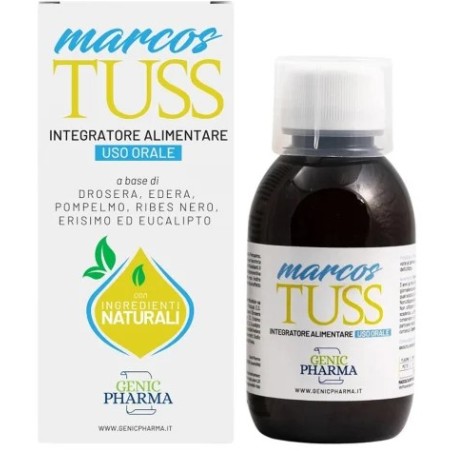 Genic Pharma Marcos Tuss sciroppo fluidificante 150 ml per tosse grassa con misurino dosatore Genic Pharma Marcos Tuss sciroppo fluidificante 150 ml per tosse grassa con misurino dosatore