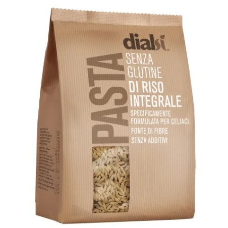 Dialcos Dialsi Pasta Risoni Senza Glutine Riso Integrale Grezzo 400g per Celiaci