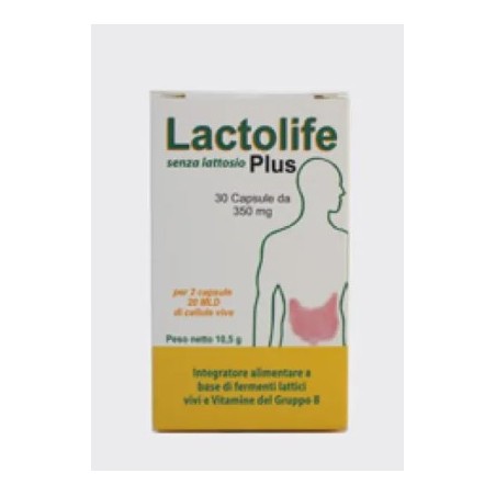 Lactolife Plus 20 Capsule - Integratore di Fermenti Lattici Vivi con Vitamine del Gruppo B Lactolife Plus 20 Capsule - Integratore di Fermenti Lattici Vivi con Vitamine del Gruppo B
