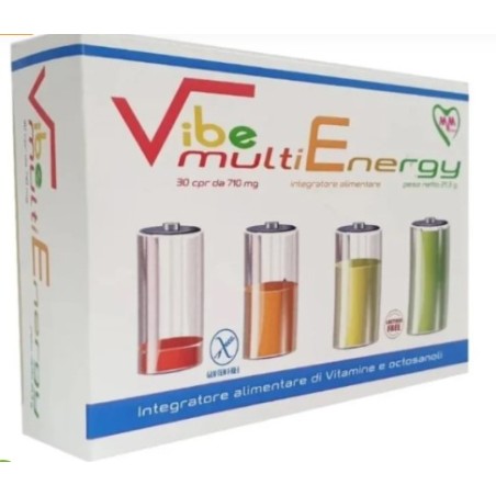 Vibe Multienergy 30 Compresse - Integratore multivitaminico energizzante con estratti vegetali