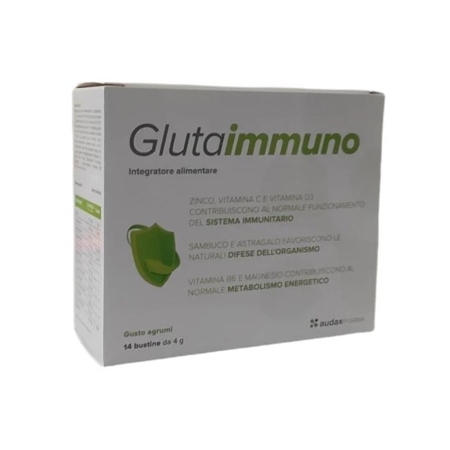 Audax Pharma Glutaimmuno 14 Bustine - Integratore Vitamina C e Zinco per Sistema Immunitario