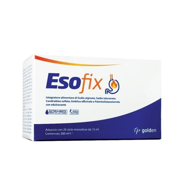 Golden Pharma Esofix 20 Stick Monodose 15 Ml per il benessere digestivo e reflusso gastroesofageo