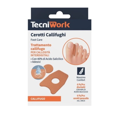 Tecniwork Cerotto Callifugo Interdigitale - Trattamento calli tra le dita con 6 cerotti