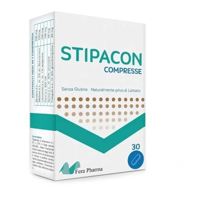 Fera Pharma Stipacon 30 Compresse per la regolarità intestinale e contro il gonfiore addominale Fera Pharma Stipacon 30 Compresse per la regolarità intestinale e contro il gonfiore addominale