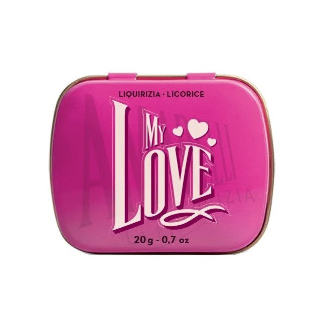 Amarelli Mylove 20g - Liquirizia pura calabrese in confezione tascabile formato pocket Amarelli Mylove 20g - Liquirizia pura calabrese in confezione tascabile formato pocket
