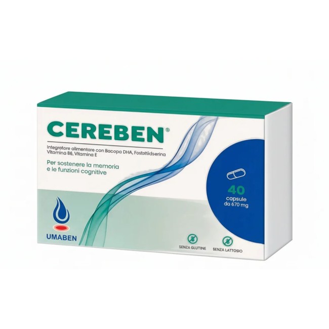 Umaben S Cereben 40 Capsule - Integratore per memoria e funzioni cognitive con Citicolina Umaben S Cereben 40 Capsule - Integratore per memoria e funzioni cognitive con Citicolina