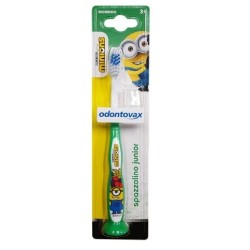 Spazzolino da denti Junior Odontovax con personaggi Minions verde per bambini dai 3 ai 6 anni