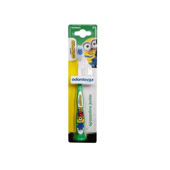 Spazzolino da denti Junior Odontovax con personaggi Minions verde per bambini dai 3 ai 6 anni Spazzolino da denti Junior Odontovax con personaggi Minions verde per bambini dai 3 ai 6 anni