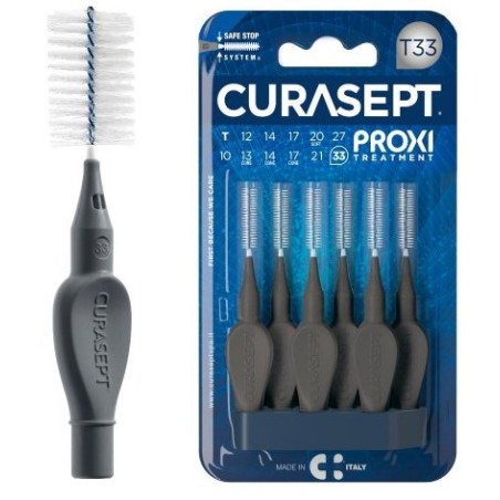 Curasept Proxi T33 Scovolini Interdentali Antracite 3,3mm - Confezione da 6 Pezzi Curasept Proxi T33 Scovolini Interdentali Antracite 3,3mm - Confezione da 6 Pezzi