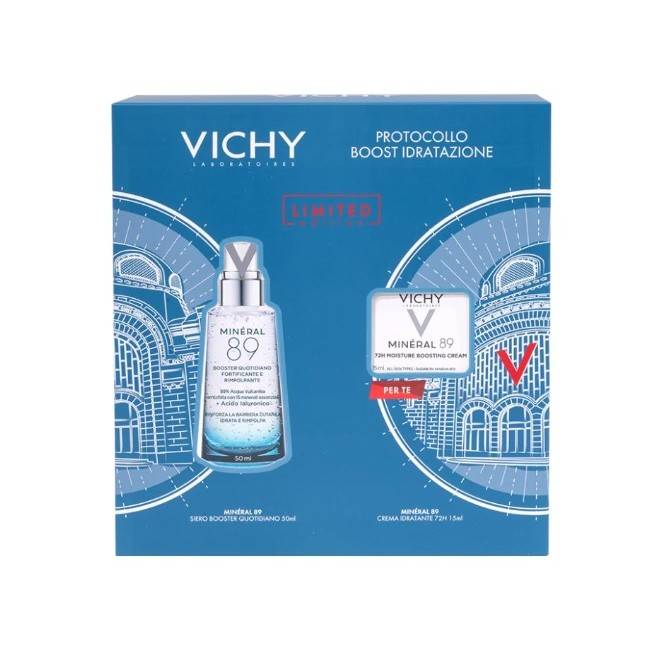 Cofanetto Vichy Mineral 89 con siero idratante 50ml e crema mini 15ml in omaggio