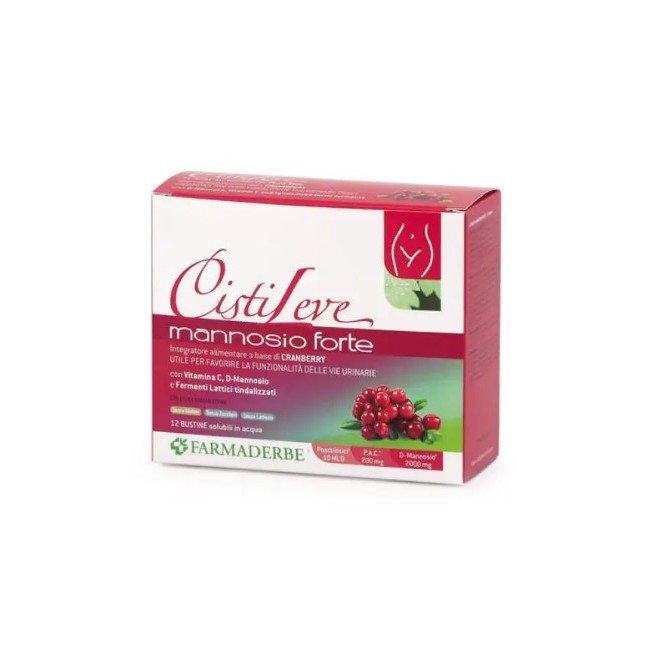 Farmaderbe Cistileve Mannosio Forte 14 Bustine Da 3 G Aroma Naturale Frutti Rossi Con Edulcorante Stevia Senza Zuccheri Senza Gl