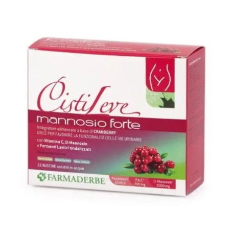 Farmaderbe Cistileve Mannosio Forte 14 Bustine Da 3 G Aroma Naturale Frutti Rossi Con Edulcorante Stevia Senza Zuccheri Senza Gl