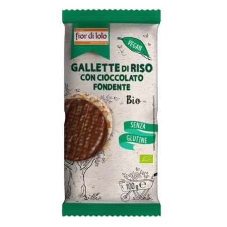 Biotobio Fior Di Loto Gallette di Riso con Cioccolato Fondente Bio 100g - Snack biologico croccante Biotobio Fior Di Loto Gallette di Riso con Cioccolato Fondente Bio 100g - Snack biologico croccante