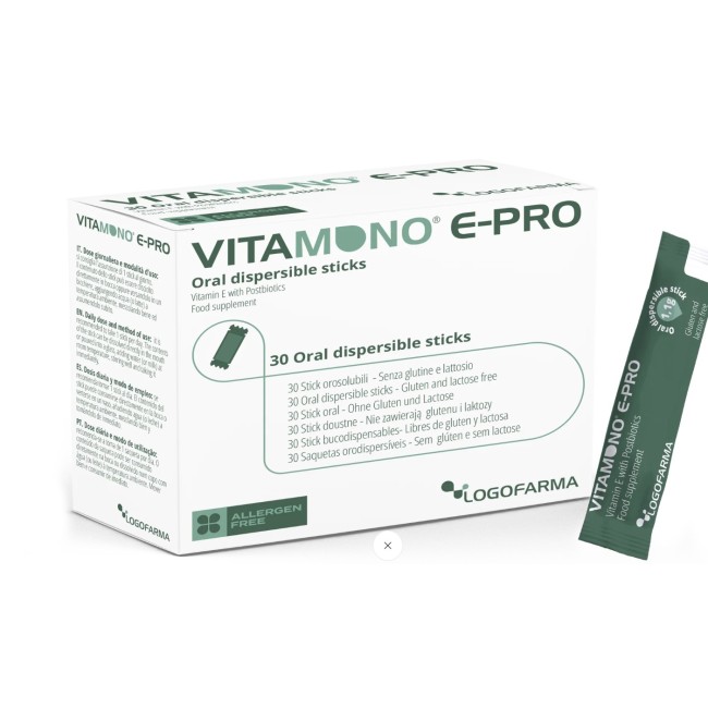 Logofarma Vitamono E Pro 30 Bustine Idrosolubili - Integratore Vitamina E per la Pelle Logofarma Vitamono E Pro 30 Bustine Idrosolubili - Integratore Vitamina E per la Pelle