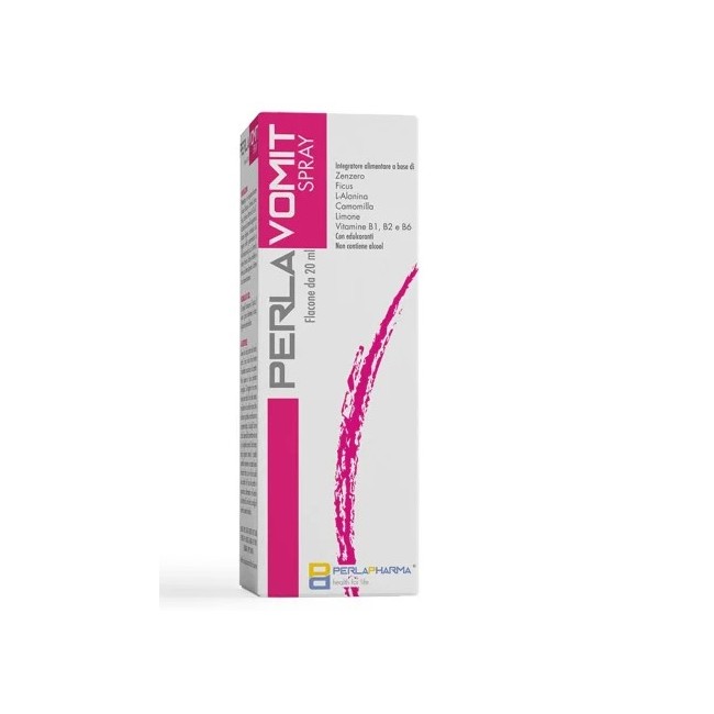 Perlavomit Spray 20ml Perla Pharma - Integratore contro nausea e vomito con zenzero e vitamina B6 Perlavomit Spray 20ml Perla Pharma - Integratore contro nausea e vomito con zenzero e vitamina B6