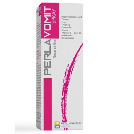 Perlavomit Spray 20ml Perla Pharma - Integratore contro nausea e vomito con zenzero e vitamina B6 Perlavomit Spray 20ml Perla Pharma - Integratore contro nausea e vomito con zenzero e vitamina B6