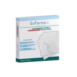 Garza compressa sterile So.Farma.Morra in cotone 10x10 cm, confezione da 25 pezzi