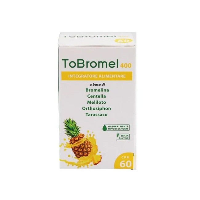 Tocas Tobromel 400 - Integratore anticellulite con bromelina, confezione da 60 compresse Tocas Tobromel 400 - Integratore anticellulite con bromelina, confezione da 60 compresse