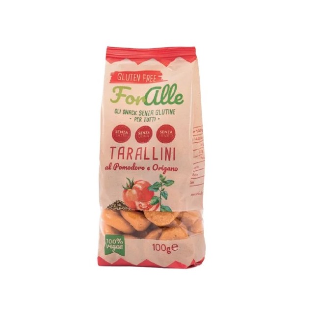 Tarallini senza glutine Re Food Foralle al pomodoro e origano, snack croccante per celiaci 100g