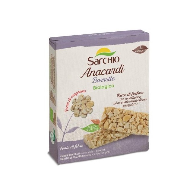 Sarchio Barrette agli Anacardi 75g - Snack energetico biologico senza glutine Sarchio Barrette agli Anacardi 75g - Snack energetico biologico senza glutine