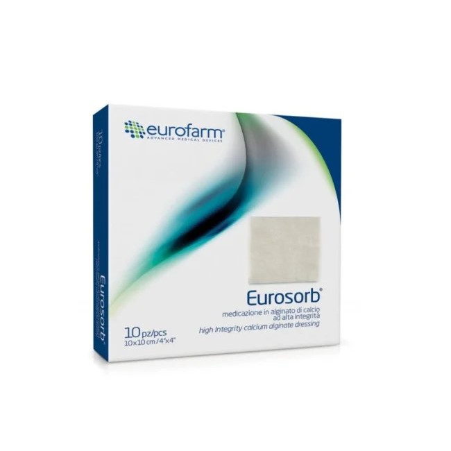 Eurofarm Eurosorb - Medicazione alginato di calcio 5x5cm, confezione da 10 compresse sterili Eurofarm Eurosorb - Medicazione alginato di calcio 5x5cm, confezione da 10 compresse sterili