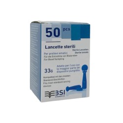 Lancette pungidito sterili Huahong G33 calibro 33G - Confezione da 50 pezzi per test glicemia