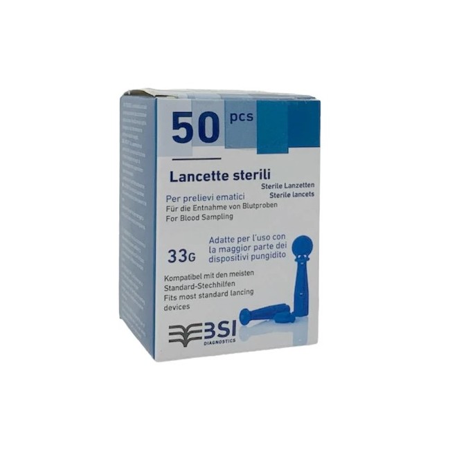 Lancette pungidito sterili Huahong G33 calibro 33G - Confezione da 50 pezzi per test glicemia Lancette pungidito sterili Huahong G33 calibro 33G - Confezione da 50 pezzi per test glicemia