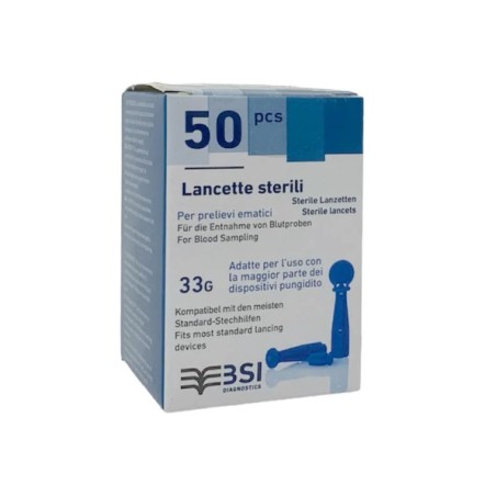 Lancette pungidito sterili Huahong G33 calibro 33G - Confezione da 50 pezzi per test glicemia Lancette pungidito sterili Huahong G33 calibro 33G - Confezione da 50 pezzi per test glicemia