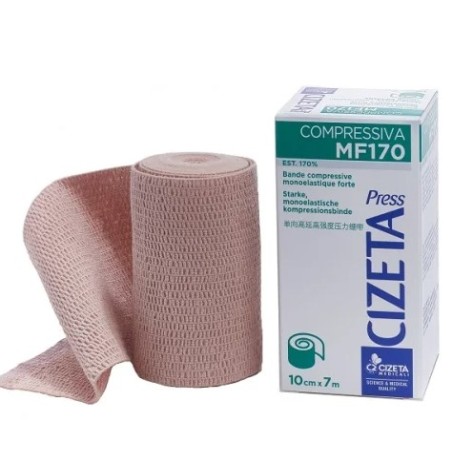 Cizeta Press MF170 Benda Monoelastica Compressiva Forte Estensibilità 170% 7m x 10cm Cizeta Press MF170 Benda Monoelastica Compressiva Forte Estensibilità 170% 7m x 10cm