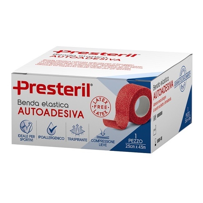 Corman Benda Elastica Autoadesiva Latex Free Presteril Cm 2,5x4,5 M Tesi Rosso