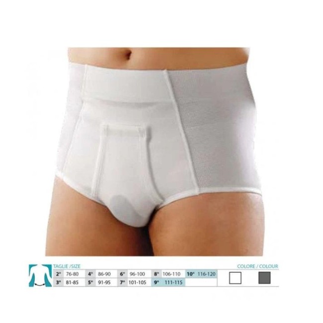 Safte Orione 316 Cintoslip Erniario Uomo Alto Aperto Con Pelotte Grigio Misura 5