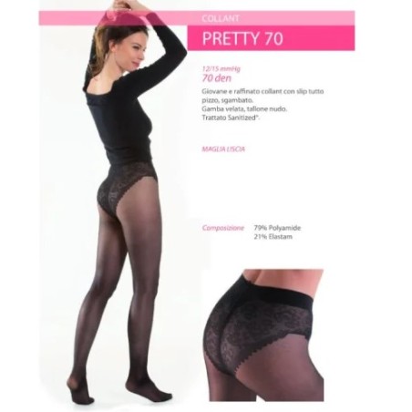 Ca-mi Kamila Collant Maglia Liscia Pretty 70 Denari Nero 2
