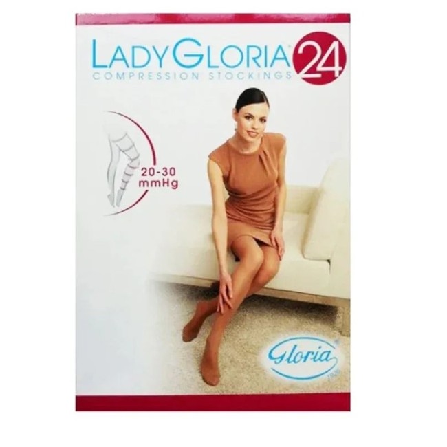 Gloria Med Ladygloria 24 Gambaletto a compressione graduata con punta aperta colore daino