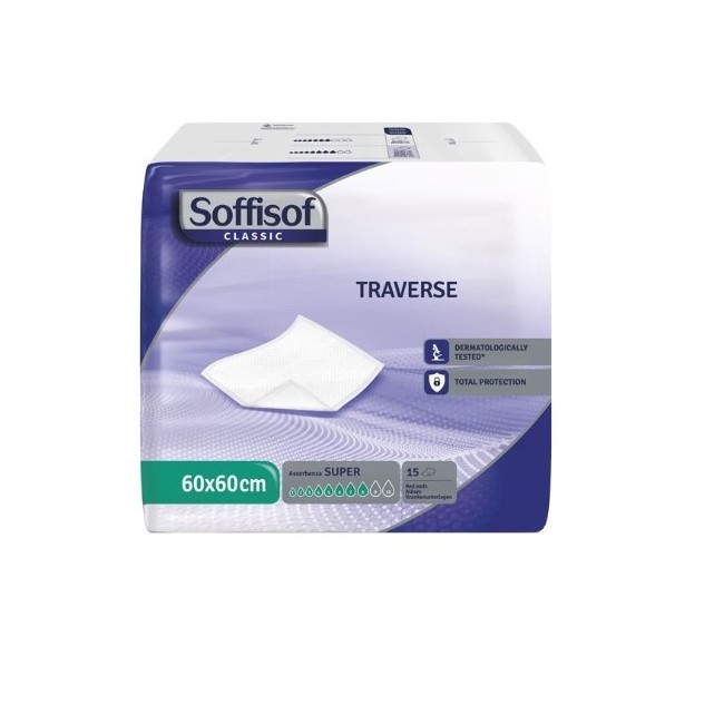 Traverse assorbenti Silc Soffisof Classic 8 gocce 60x60 cm per incontinenza - 15 pezzi
