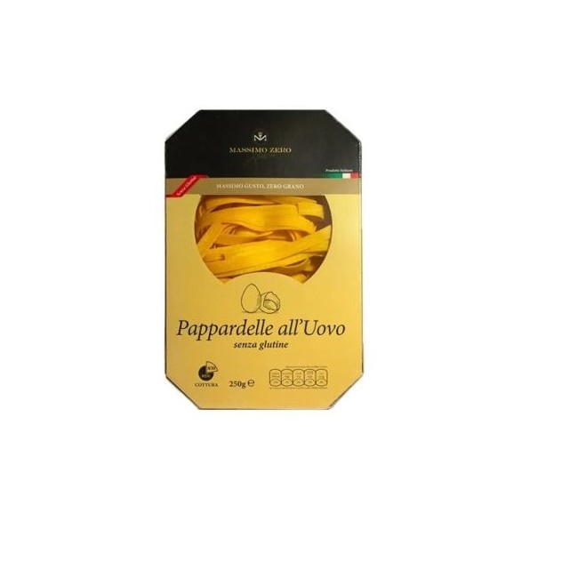 Pappardelle all'uovo senza glutine Massimo Zero 250g - Pasta certificata per celiaci Pappardelle all'uovo senza glutine Massimo Zero 250g - Pasta certificata per celiaci