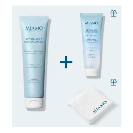 Miamo Cofanetto Detersione 1 Idratante Soft Creamy Cleanser 150 Ml + 1 Crystal Oil Peptide Cleanser 50 Ml + 1 Omaggio L