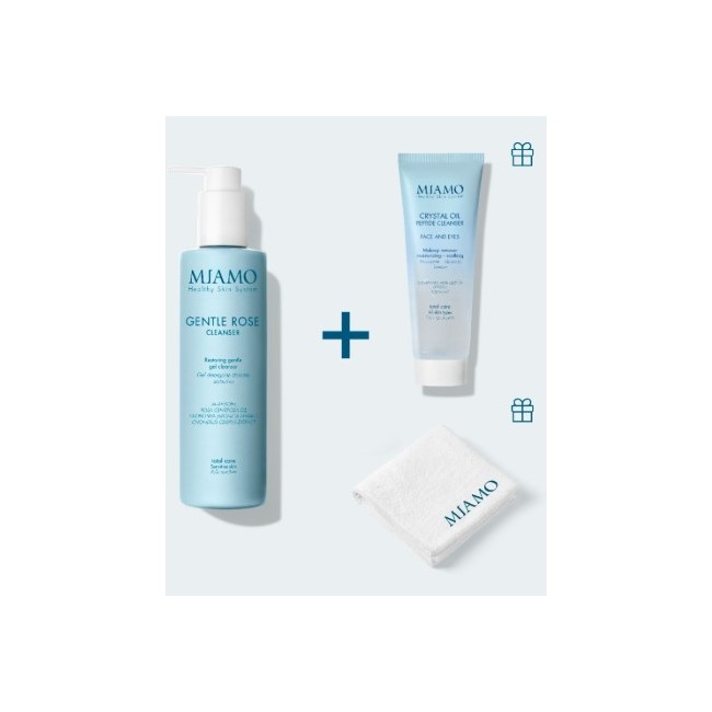 Miamo Cofanetto Detersione Lenitivo 1 Gentle Rose Cleanser 250 Ml + 1 Crystal Oil Peptide Cleanser 50 Ml + 1 Omaggio La