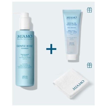 Miamo Cofanetto Detersione Lenitivo 1 Gentle Rose Cleanser 250 Ml + 1 Crystal Oil Peptide Cleanser 50 Ml + 1 Omaggio La