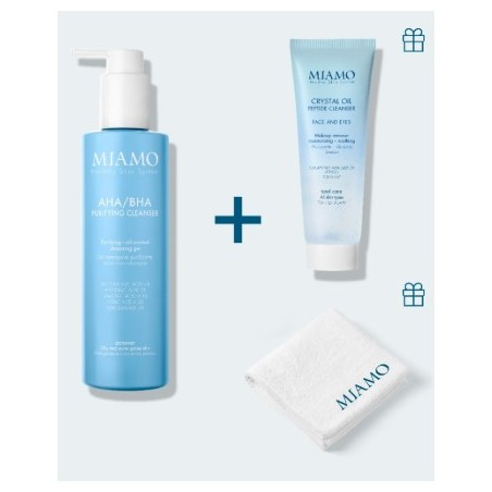 Miamo Cofanetto Detersione Anti Imperfezione 1 Aha/bha Purifying Cleanser 250 Ml + 1 Crystal Oil Peptide Cleanser 50 Ml Miamo Cofanetto Detersione Anti Imperfezione 1 Aha/bha Purifying Cleanser 250 Ml + 1 Crystal Oil Peptide Cleanser 50 Ml