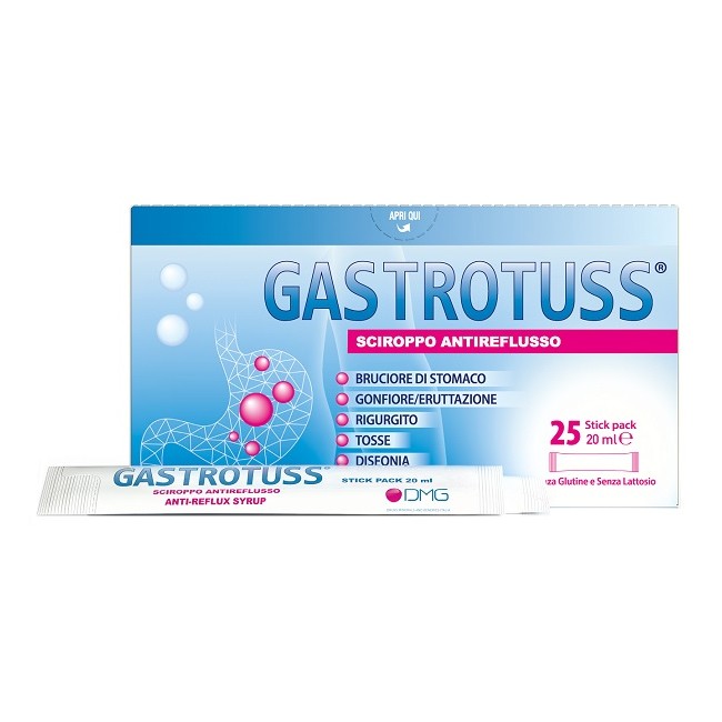 Dmg Italia Gastrotuss Sciroppo Antireflusso 25 Stick Pack Da 20 Ml