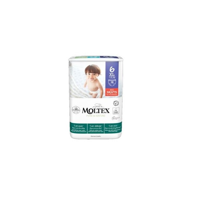Ontex Moltex Pure&nature Pants Xl Taglia 6 Superiore Ai 14 Kg 18 Pezzi