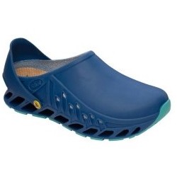 Scholl Myra: sandalo donna in sintetico laminato blu navy con elastico, taglia 38, comfort e stile per ogni giorno.