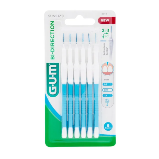 Scovolini interdentali GUM Bi-Direction 2314 con punta microfine, confezione da 6 pezzi Scovolini interdentali GUM Bi-Direction 2314 con punta microfine, confezione da 6 pezzi