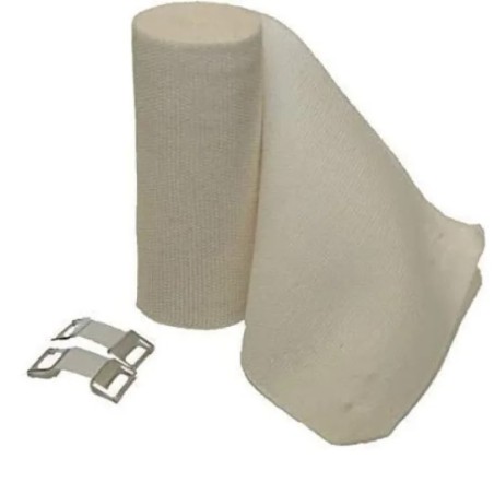 # Image Caption
Benda elastica universale Cura Farma Curideal 8x4,5 cm con graffette, non sterile per bendaggi compressivi # Image Caption
Benda elastica universale Cura Farma Curideal 8x4,5 cm con graffette, non sterile per bendaggi compressivi