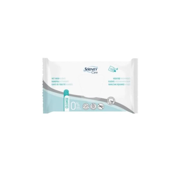 Serenity Care Manopole Detergenti monouso - Confezione da 8 pezzi per igiene corpo delicata Serenity Care Manopole Detergenti monouso - Confezione da 8 pezzi per igiene corpo delicata