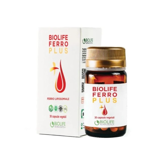 Biolife Ferro Plus 30 Capsule - Integratore di ferro con vitamina C e acido folico