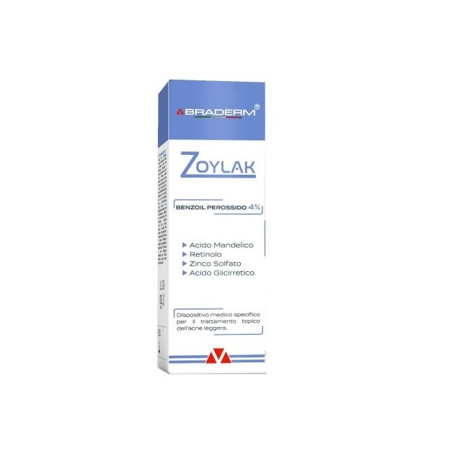 Braderm Zoylak Crema 30ml - Trattamento dermocosmetico per pelli impure e acneiche Braderm Zoylak Crema 30ml - Trattamento dermocosmetico per pelli impure e acneiche