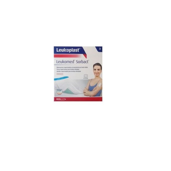 Medicazione sterile Leukomed Sorbact 8x10cm per ferite a rischio infezione Medicazione sterile Leukomed Sorbact 8x10cm per ferite a rischio infezione